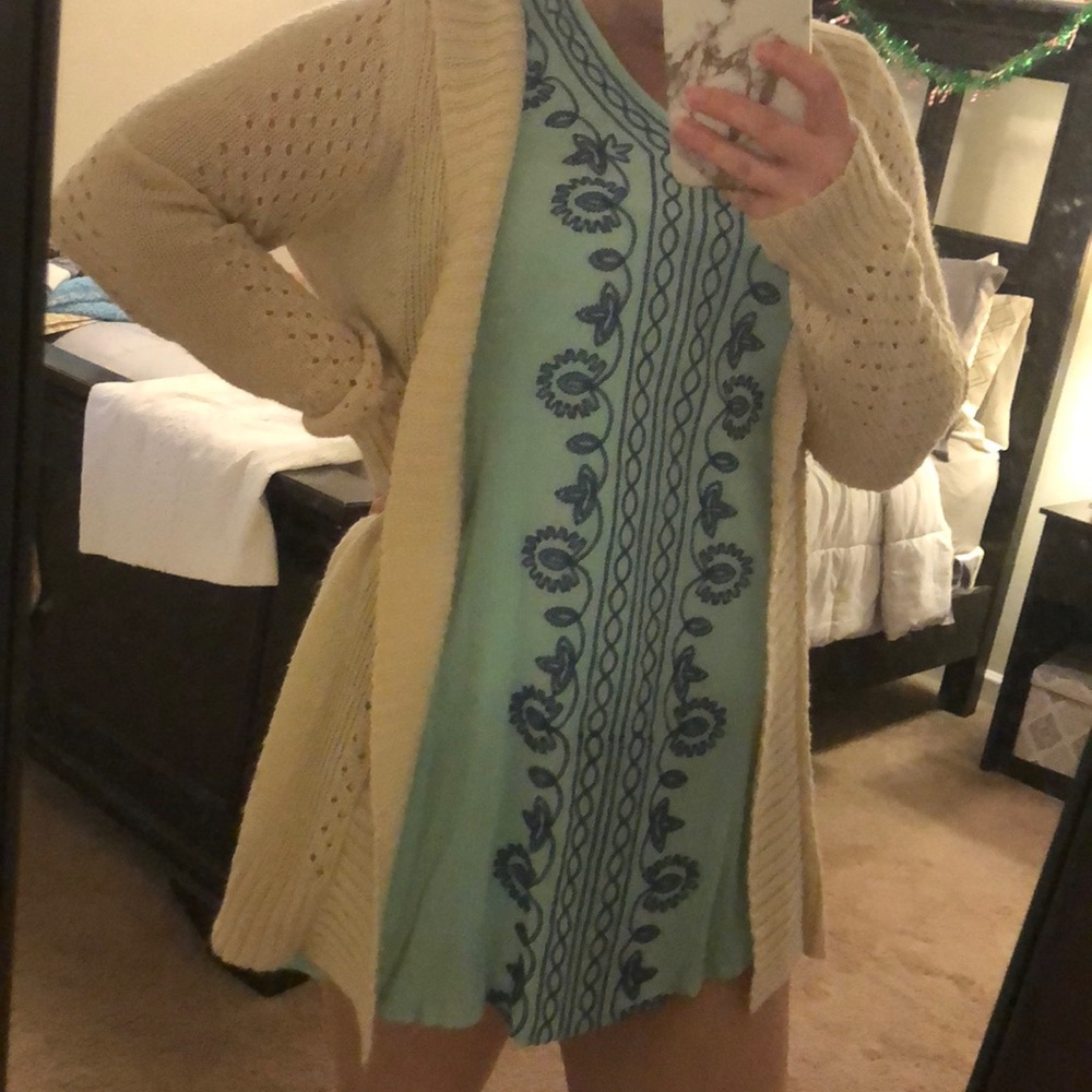 Sleeveless aqua dress